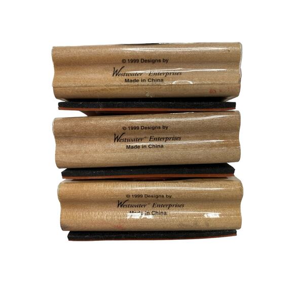 Vintage *NEW* WESTWATER 1999 Groovy Retro Love Wood Mount Ink Stamp Set of 3 - Picture 4 of 6